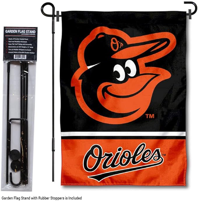 WinCraft Baltimore Orioles Garden Flag with Stand Holder