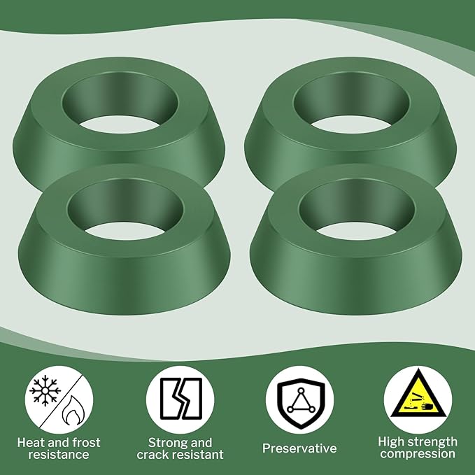 Yaomiao 6.3 Inch Sprinkler Head Protector Plastic Sprinkler Spray Guard Doughnut Green Nylon Sprinkler Guards, Reduce Sprinkler System Damage from Cars and Lawn Mowers, for Use on Rotary Type (4 Pcs)
