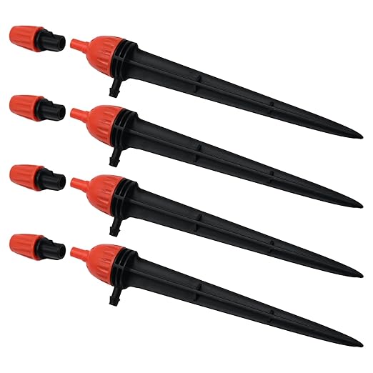 1/4" Drip Irrigation Emitters, Automatic Drip Irrigation Parts Accessories, 360 Degree Drip Sprinkler Heads Sprayer Heads for Irrigation Systems (Straight Nozzle, 30pcs)