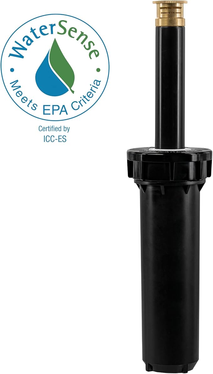 Orbit 80328 Professional Pressure-Regulating Pop-Up Spray Head Sprinkler with Brass Nozzle, 4" Quarter Spray