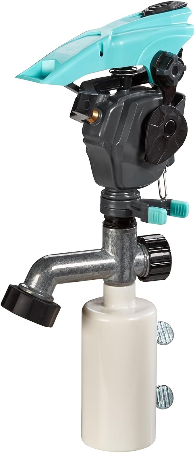 T-Post Lawn Pulsating Impact Sprinkler 300013 with a Gear Drive, Pole Base, Adjustable to 360 Degrees by New England Garden Tools