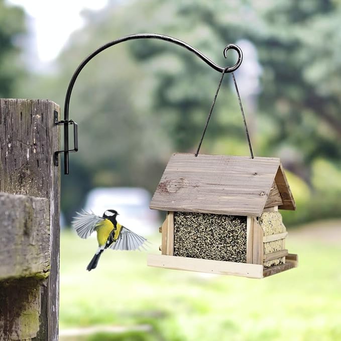 Swivel Bird Feeder Hanger Hook: Swivel Hanging Plant Bracket Outdoor - Wall Mount Swivel Hanging Hook for Bird Feeder 12Inch 2Packs