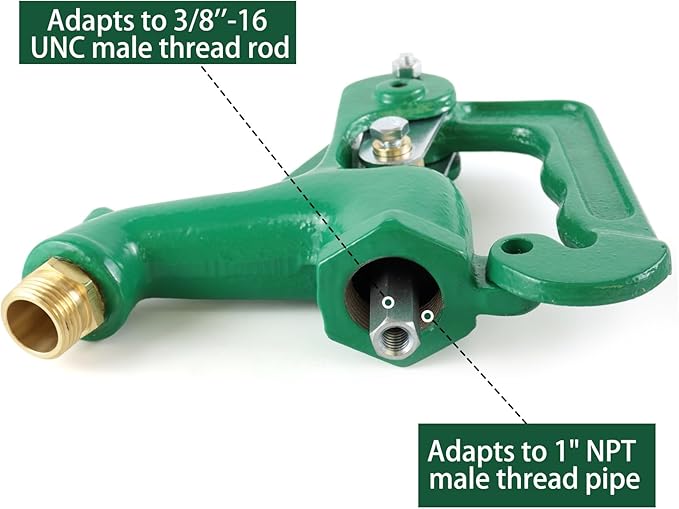 Frost Proof Yard Hydrant Head Assembly,Frost Free Outdoor Faucet Freeze Proof Hydrant Faucet Head for Yard Farm Irrigation,Adapt to 1" NPT Male Thread Pipe with 3/8"-16 Nut Rod,Connect 3/4" Hose