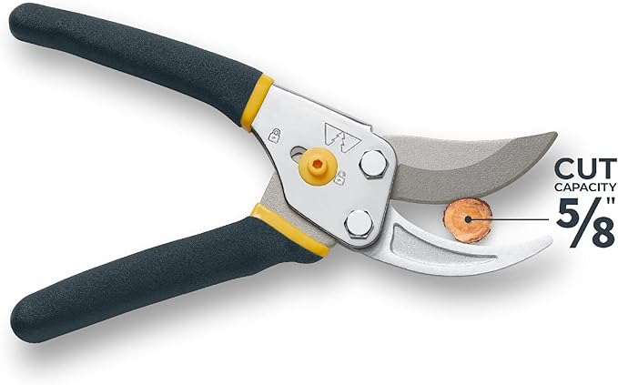 WOODLAND TOOLS Co. Regular-Duty Pruning Shears - Durable Garden Clippers with Sharp Cutting Blades and Secure Grip for Plants, Shrubs, and Flowers