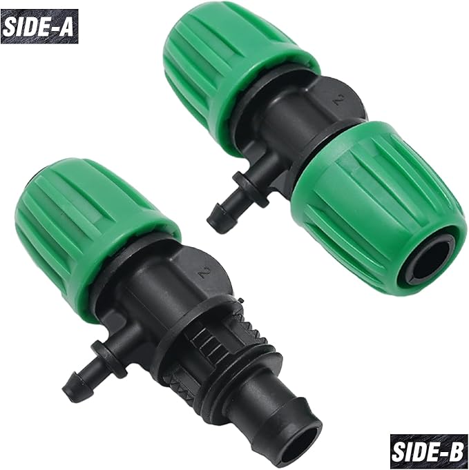 MDEOOSKY 12 Pcs Barbed Tee 1/2 Inch Tubing (1/2" ID X 0.6-0.63" OD) 16mm To 1/4 Inch Irrigation Tube Anti-Drop Barbed Tee Hose Fittings Drip Parts Twist Locked 3 Way Connectors(Fits 13mm ID / 4mm ID)