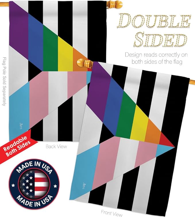 LGBTQ Pride Month Flag Gay Trans Straight Ally House Flags Decorations Home Decor Gifts Small Rainbow Bandera Indoor Banner July 4th Patriotic Decor Outdoor Bisexual Pansexual Transgender Lawn Porch Outdoor Wall Tapestry Made In USA