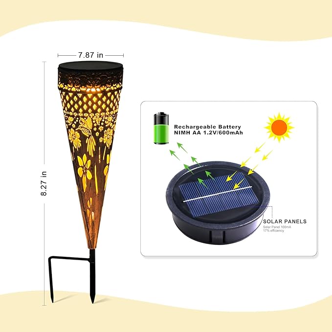 Solar Hummingbirds Garden Stakes Lights 4Pack Outdoor Decorative Lighting for Yard Pathway Patio Decor Lawn Ornament Gifts for Women Mom