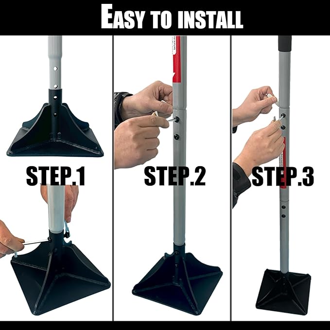 Heavy Duty Steel Tamper 10"x10" with 48 inch Handle and Rubber Grip Ideal Garden Landscaping Rammer for Earth Soil Asphalt, Gravel and Dirt Compaction Levelling Paver Tool Trash Tamper