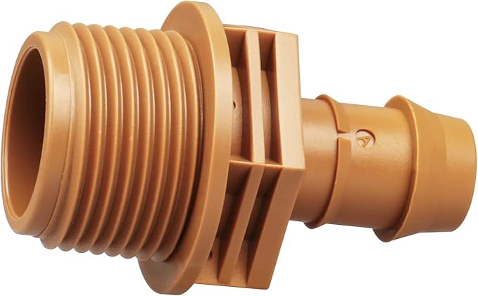 1/2 Inch Threaded Drip Irrigation Male Adapter：Drip Irrigation Universal PVC Adapter 3/4" Male Pipe Thread (MPT) x 1/2" Barb Coupling Swing Pipe Irrigation Fittings (10 Pack)