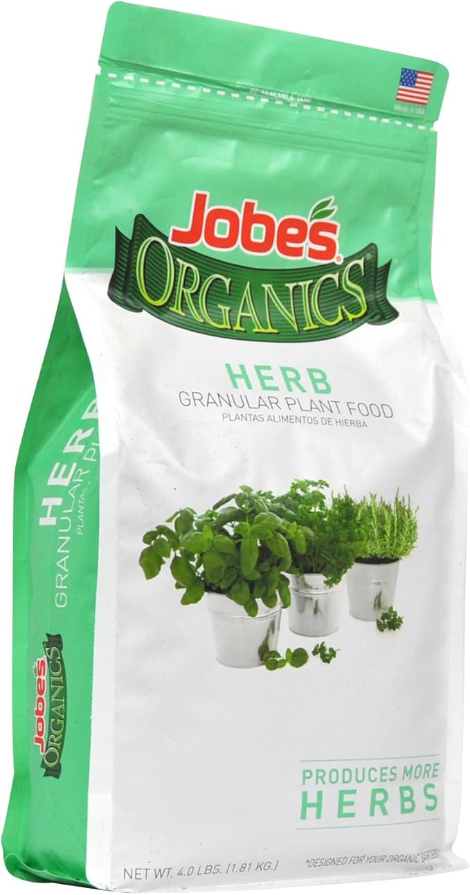 Jobe’s Organics Granular Garden Fertilizer, Easy Plant Care Fertilizer for Herb Gardens, 4 lbs Bag