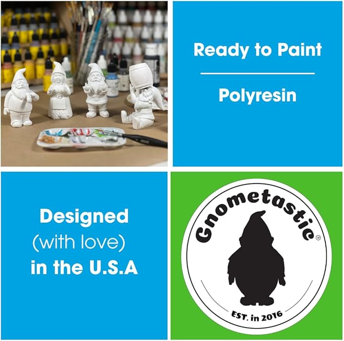 Gnometastic Gnude Gnomes - Unpainted Smoking Gnome, 8.5" Inches - DIY Paint Your Own Gnome - Funny Garden Gnomes to Paint for Adults, Outdoor or Indoor