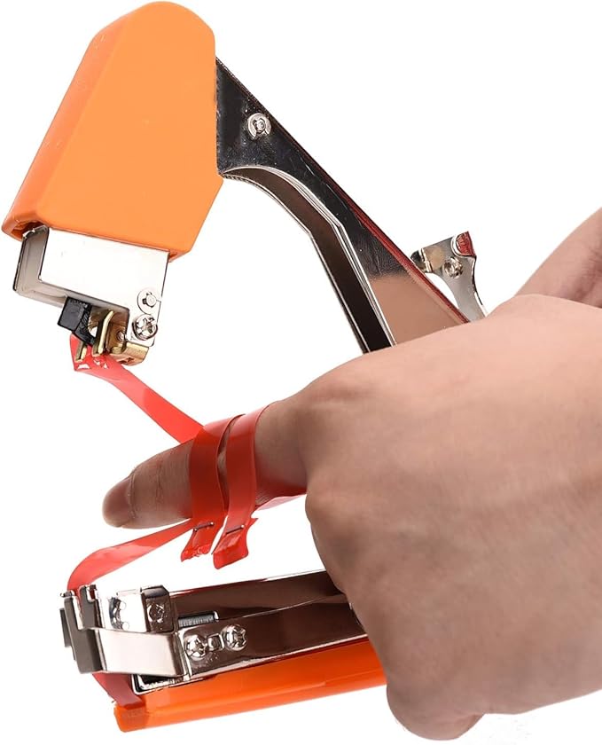 Plant Tying Machine Tomato Tape Tool Fruit Twine Tool with 21 Rolls of Tape and 1 Box of Staple for Garden Vegetable Grape Cucumber Pepper
