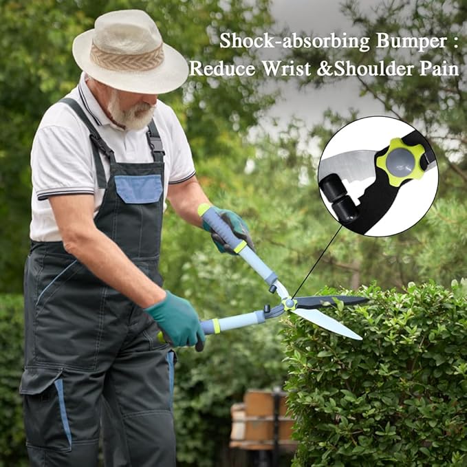 Garden Pruning Shears Hedge Clippers, Updated 3PCS Garden Shears Lopper Combo Set, Branch Cutter with Compound Action, Chops Thick High Branch Ease, Professional Tree Trimmer Set Heavy Duty
