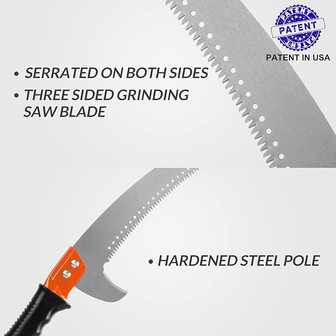 Walensee Pole Saws for Tree Trimming 7.7 FT Lightweight Manual Stainless Steel Extension High Pole Pruning Pole Saw with Blade for Trimmer Branches Pole Cutter and Pruner at Forestry Yard Garden Patio