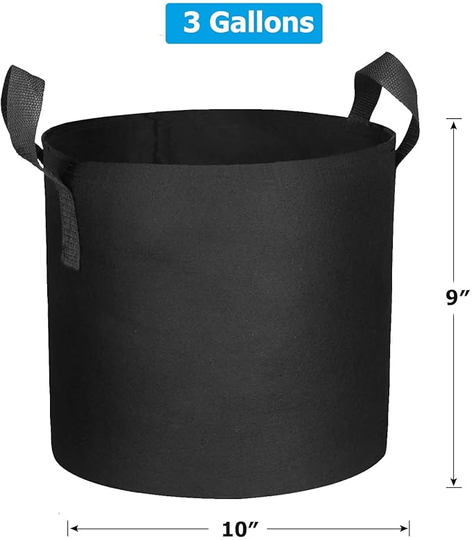 12 Packs 3 Gallon Grow Bags, Heavy Duty 300G Thickened Nonwoven Fabric Plant Pots with Handles