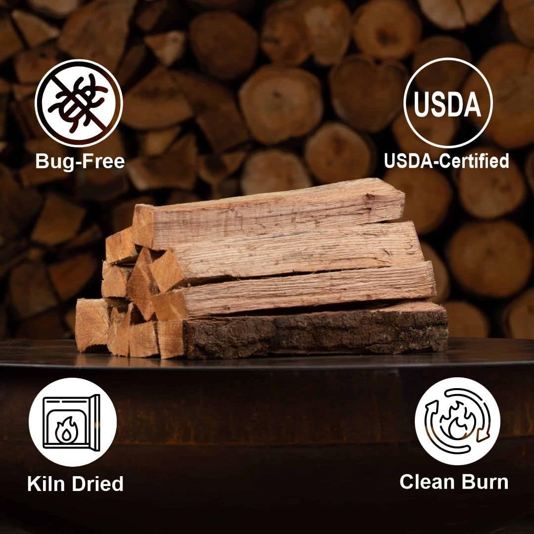 Kiln Dried Pizza Oven Cooking Logs, Approx 12 lbs, Wood Logs for Pizza Ovens, Grills and Smokers, Solo Stove Mesa XL, Oak~ 6 Inch Mini Log, Product of USA (790 Cubic Inches)