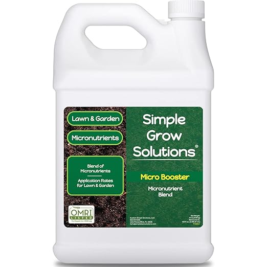 Organic Micronutrient Booster- Complete Plant & Turf Nutrients- Simple Grow Solutions- Natural Garden & Lawn Fertilizer- Grower, Gardener- Liquid Food for Grass, Tomatoes, Flowers, Vegetables (1 Gallon)