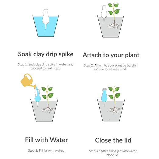 Ollas (Set of 4) | 12oz Terracotta Plant Watering Globes - Self Watering Planter Insert - Automatic Plant Watering Devices | Vacation Watering Pots for Indoor & Outdoor Plants