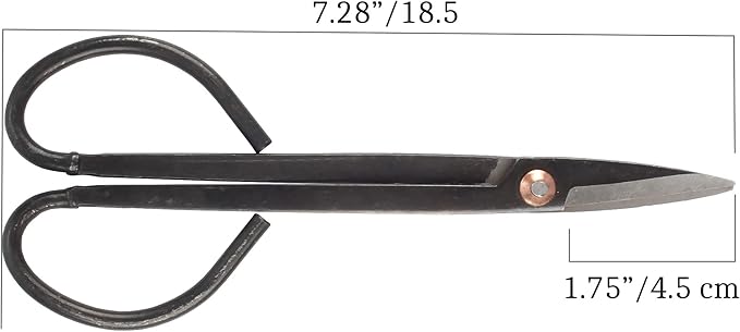 BambooMN 7.2" Black Bonsai Trimming Shear - 10 Pieces