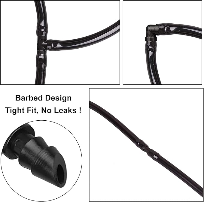 JAYEE 100 Pack Drip Irrigation 1/4” Barbed Coupling Fittings, Barbed Connectors Fits Universal 1/4-Inch Drip Tubing, Irrigation Coupler for Drip or Sprinkler System
