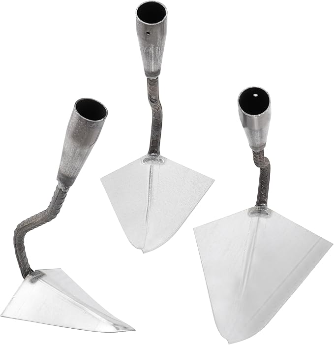 3 PCS Hoe Garden Tool Set, Hardened Hoe Garden Planting Hoe, Triangle Gardening Hoe with Sharp Blade, Hand Plow Hoe for Digging, Backyard Weeding, Loosing Soil