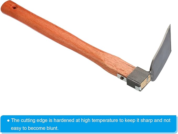 PATIKIL 15" x 3" Hoe Garden Tool, Carbon Steel Anti-Rust Garden Hoe with Wood Handle Welded for Loosening Soil Weeding Digging, Grey/Yellow