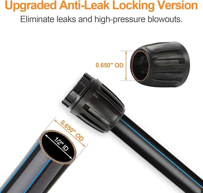 1/2 Inch Drip Irrigation End Plug Fittings, 12 Pieces 1/2'' Drip Line Barbed Locked End Cap Connectors for 1/2 Inch Irrigation Tubing (1/2" ID x 0.640" OD) for Garden Watering System