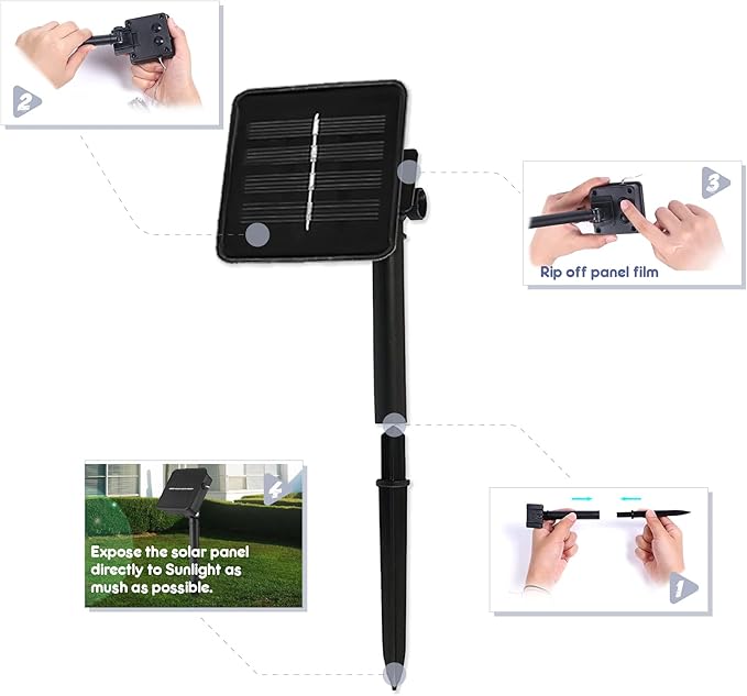 JASHIKA Solar Power Outdoor Coastal String Lights Garden Fence