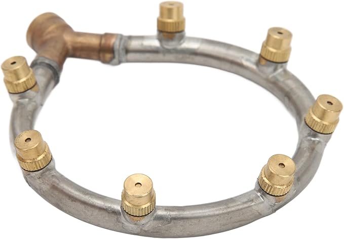 Multifunctional Annular Nozzle, G3/8 Female Thread Multi Head Ring Shaped Atomizing Nozzle, Rotating Nozzle for Garden Agricultural Irrigation(7 Heads Heart Shape)