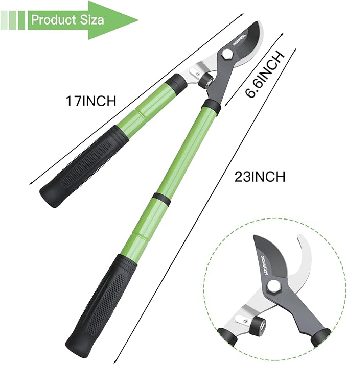 Loppers, Heavy-Duty Branch Trimmer with Sk5 Teflon Blades, Suitable for Tree Branches and Shrubs