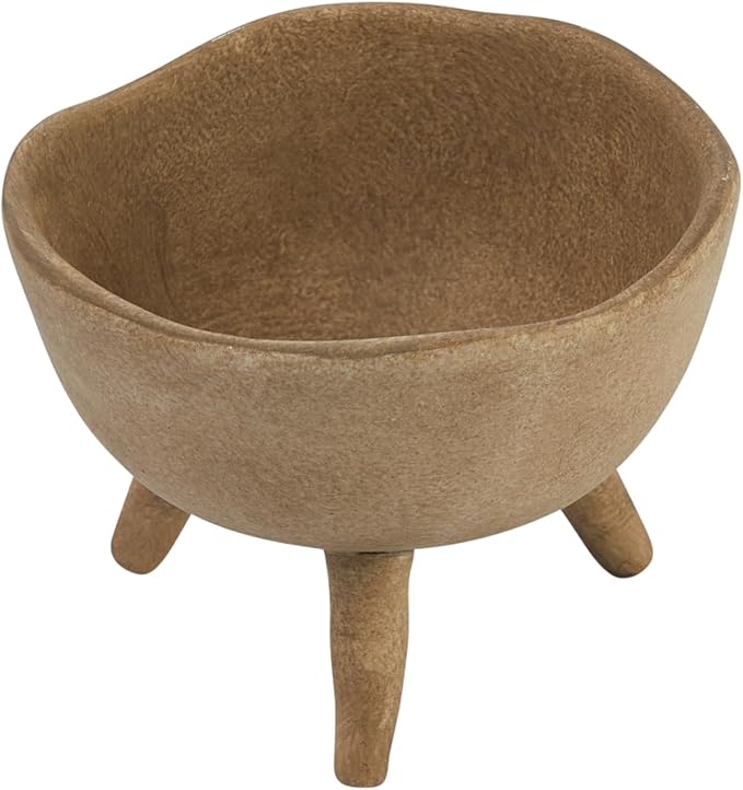 Creative Co-Op Boho Terracotta Footed Planter with Organic Edge, Matte Taupe