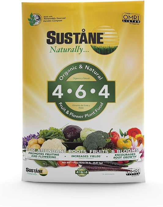 Sustane All Natural Flower and Vegetable Plant Food, 20-Pound