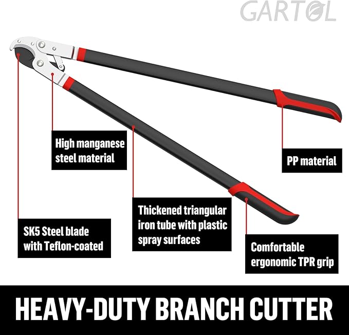 GARTOL Anvil Lopper with Compound Action 29 Inch Heavy Duty Tree Branch Cutter, 2 inch Cutting Capacity Tree Trimmer, with Ergonomically Designed Non-Slip Handles