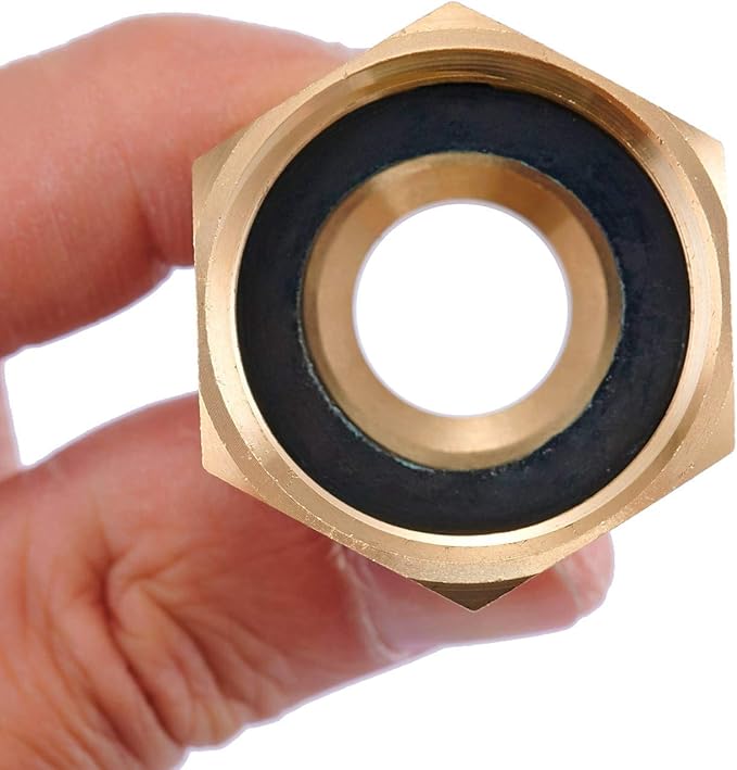 4PCS Premium Brass Water Hose Pipe Swivel Connector,5/8" Barb x 3/4 inch Female GHT Adapter,Copper Fitting with Stainless Clamp for House/Boat/Lawn/Power Wash/Irrigation