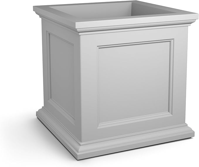 Mayne Fairfield 28in Square Planter - White - Durable Resin Planter (8800-W)