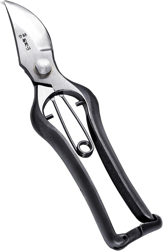 Japanese Pruning Shears for Gardening 8”, Professional Heavy Duty Bypass Pruners, Hand Forged Japanese Carbon Steel Blade, Spring Loaded Handle, Made in Japan