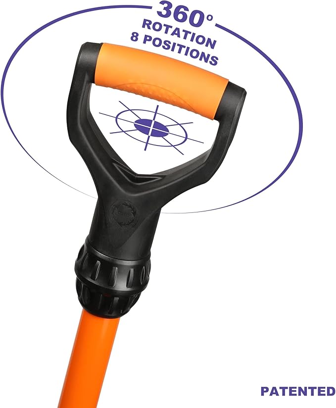 Weedhunter Spade Shovel Rotating Handle for Weeds Roots Digging Raking Gardening Tool