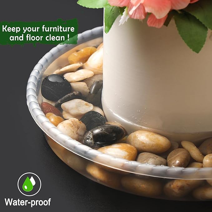 9 Pack Plant Saucers (6inch /8inch /10inch), Heavy Sturdy Plant Trays Pot Tray for Indoor Clear Plastic Flower Pot Saucers Thicker Plant Water Drip Trays for pots- Clear