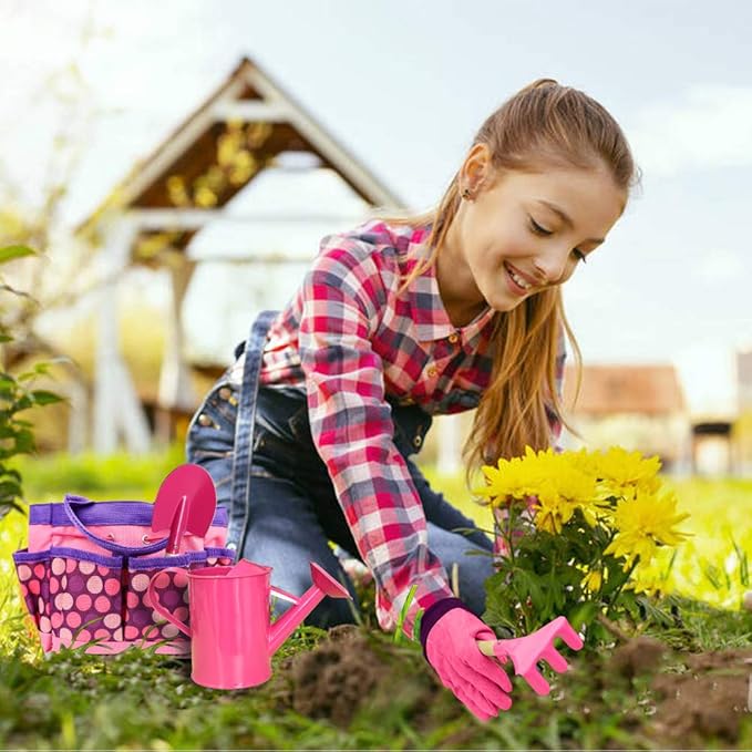 Kids Garden Tools Set with Storage Bag for Girl