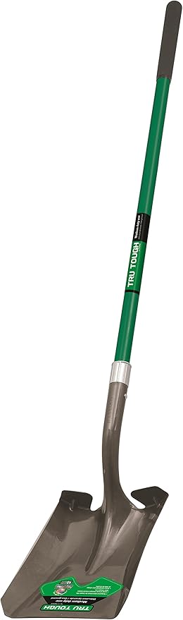 Truper 32403 Tru Tough 47-Inch Square Point Shovel with Long Handle and 10-Inch Grip