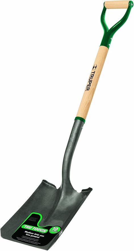 Truper 31187 Tru Tough Square Point Shovel, D-Handle, 30-Inch
