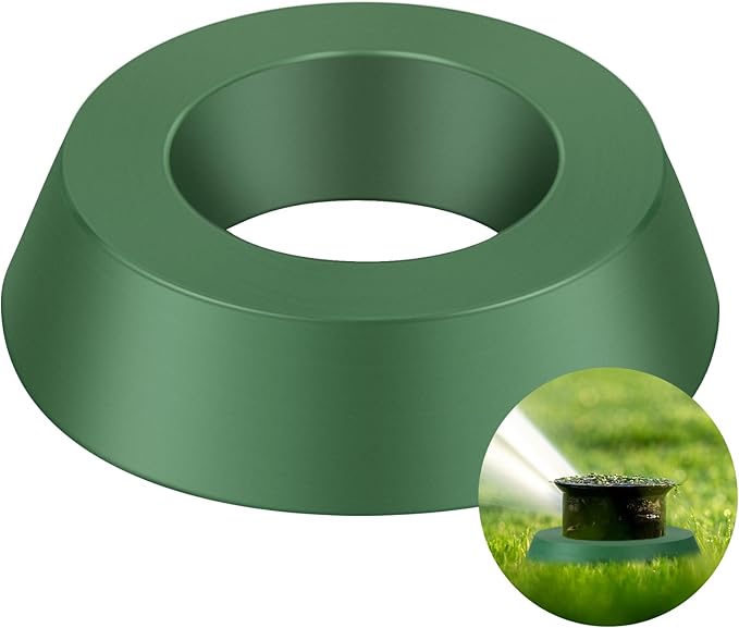 Yaomiao 6.3 Inch Sprinkler Head Protector Plastic Sprinkler Spray Guard Doughnut Green Nylon Sprinkler Guards, Reduce Sprinkler System Damage from Cars and Lawn Mowers, for Use on Rotary Type (1 Pc)