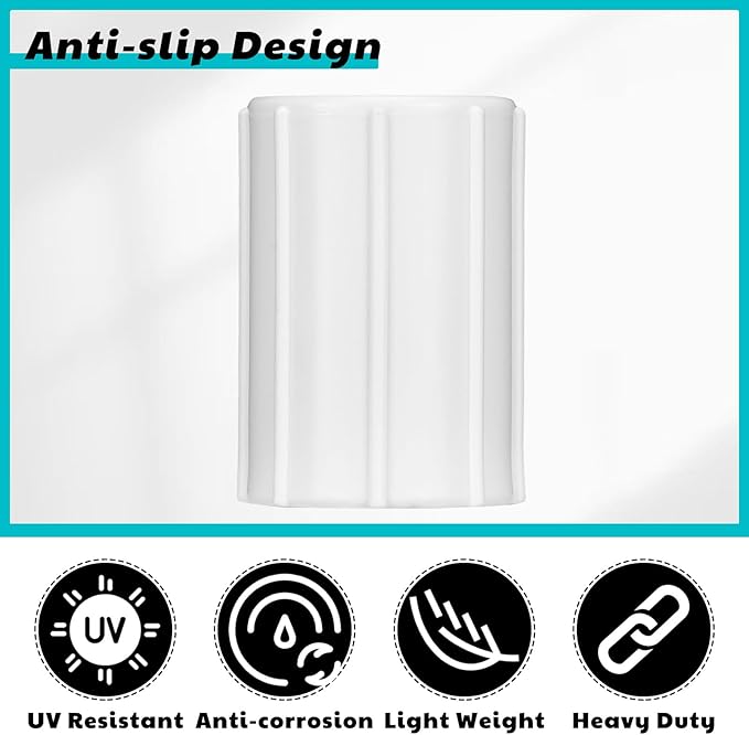 Yahenda 5 Pcs 1/2 Inch PVC Double Female Threaded Coupling Sprinkler Pipe Fitting Female Thread Pipe Fitting Garden Drip Irrigation System PVC Npt Coupler for Irrigation Tube Riser Extension (White)