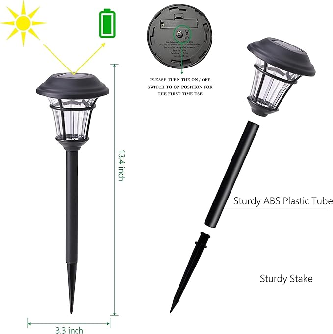 MAGGIFT 8 Pack Outdoor Solar Lights - Waterproof, Solar Pathway & Garden Lights for Yard & Patio, Solar Powered for Driveway