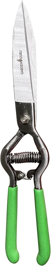 GARDEN GURU Hand Grass Clipper Scissors – Classic Forged Steel Grass Shears Pruners – Comfort Grip Handles – Perfect for Hand Edging Lawn, Trimming Shrubs & Flowers, Gardening, Landscaping (4 Pack)