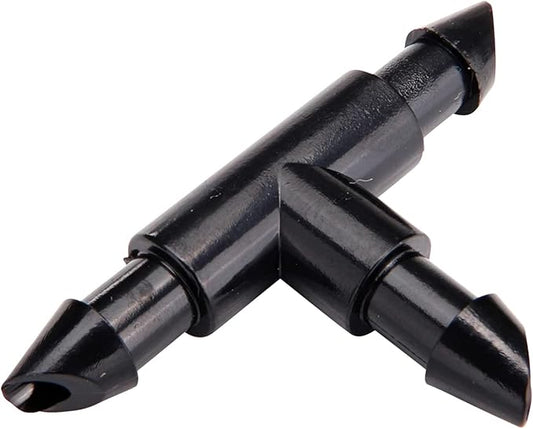 Raindrip R307CT, Barbed Tee, 1/4-Inch, 5-Pack, Drip Irrigation Fitting for Supply Tubing & Dripline, Black