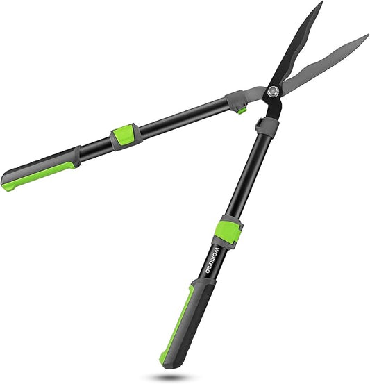WORKPRO Extendable Hedge Shears, 25-33" Manual Hedge Clippers, Professional Bush Cutter, Gardening Pruners Scissors, Hedge Trimmers, Shears Gardening Tools for Pruning Borders & Shrubs