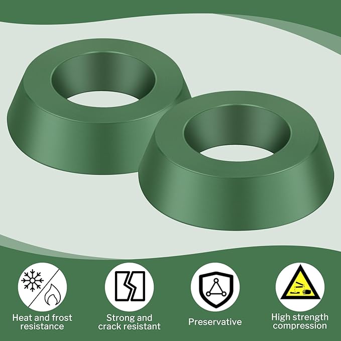 Yaomiao 6.3 Inch Sprinkler Head Protector Plastic Sprinkler Spray Guard Doughnut Green Nylon Sprinkler Guards, Reduce Sprinkler System Damage from Cars and Lawn Mowers, for Use on Rotary Type (2 Pcs)