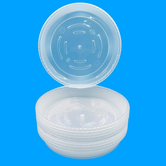 10 Pack Plant Saucer 7 Inch Clear Plant Trays for Pots Thickened Transparent Plant Saucer Tray Indoor and Outdoor Pot Saucer