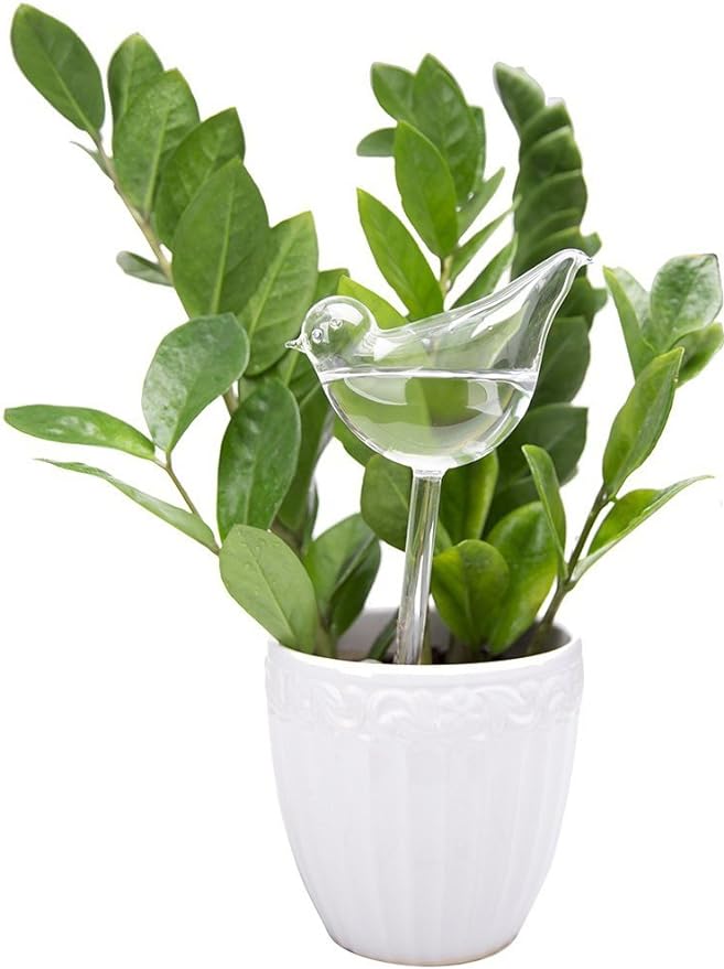 Mkono Plant Self Watering Globes Glass Water Bulbs for Planter Insert, Bird Shape Self Watering Devices Automatic Plant Waterer Spikes for Indoor Outdoor Plants, Gifts for Plant Lovers, 1 Pack